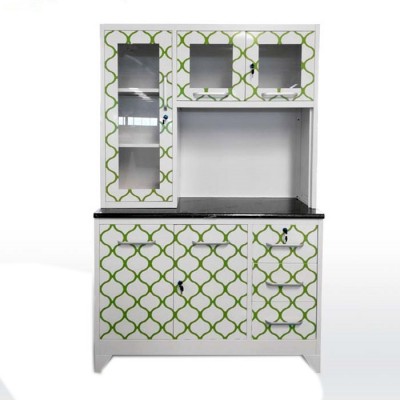 modern white and black steel kitchen cabinet design