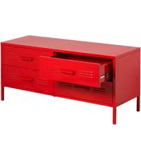 Living Room Furniture Red 4 Chest Of Drawers Storage Cupboard Side Cabinet