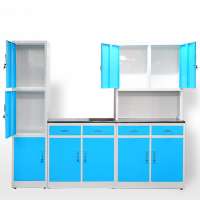 Modern steel wardrobe design vertical combination lockable kitchen cabinets