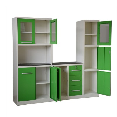 Home furniture KD frame free standing steel combination kitchen cabinets cupboard